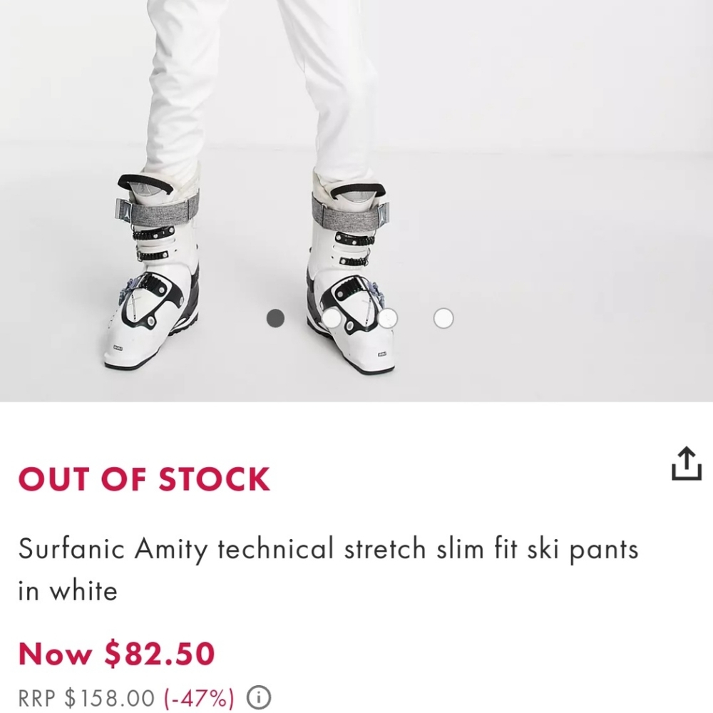 White ski pants